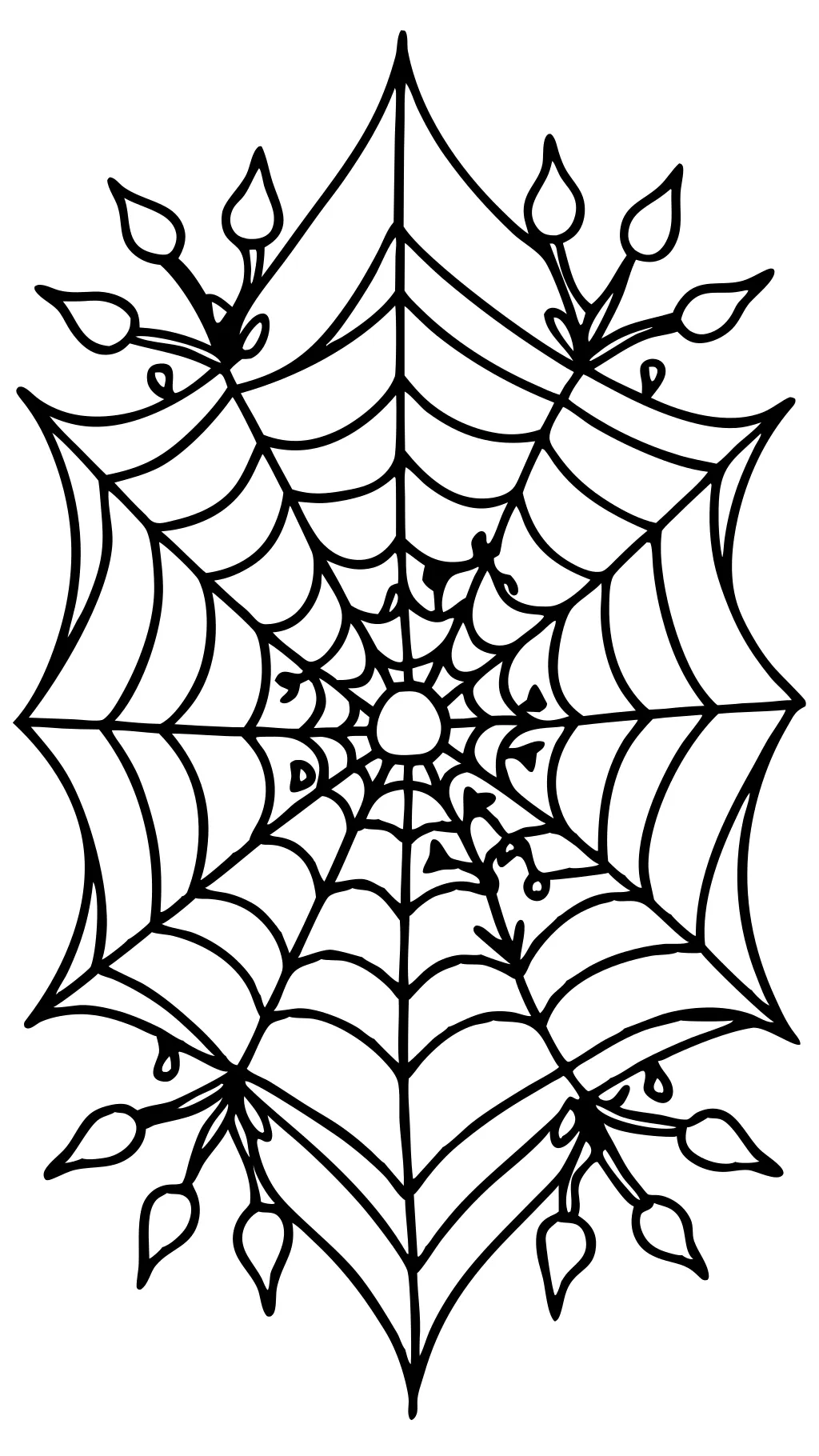 Página para colorear de la web de araña